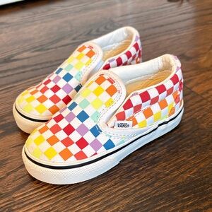 Vans Kids Multicolor Checkerboard Slip-On Sneakers
